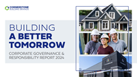 Cornerstone Building Brands, a leading North American exterior building products manufacturer, releases its 2024 Corporate Governance and Responsibility Report, showcasing progress in sustainability, safety, innovation and community impact.