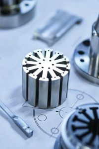 Synergy Mouldworks designed and manufactured this Complex wire-cut mold component for electrical winding with Cimatron