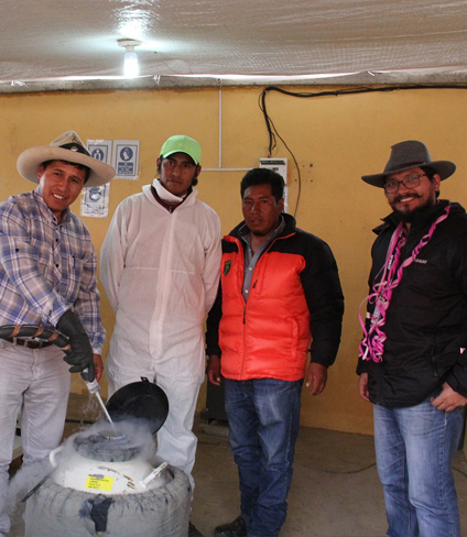 Photo of Hudbay employees running a test