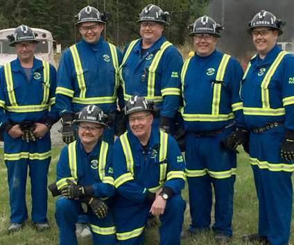 Mine rescue team in equipment
